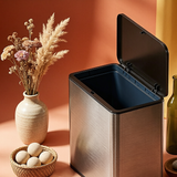 Matte Black Press-To-Open Trash Can